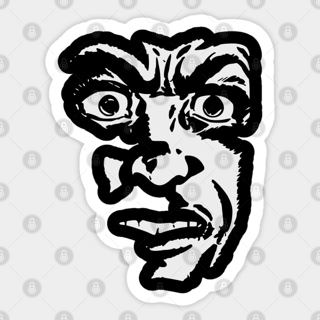 Scary Face Sticker by redhornet